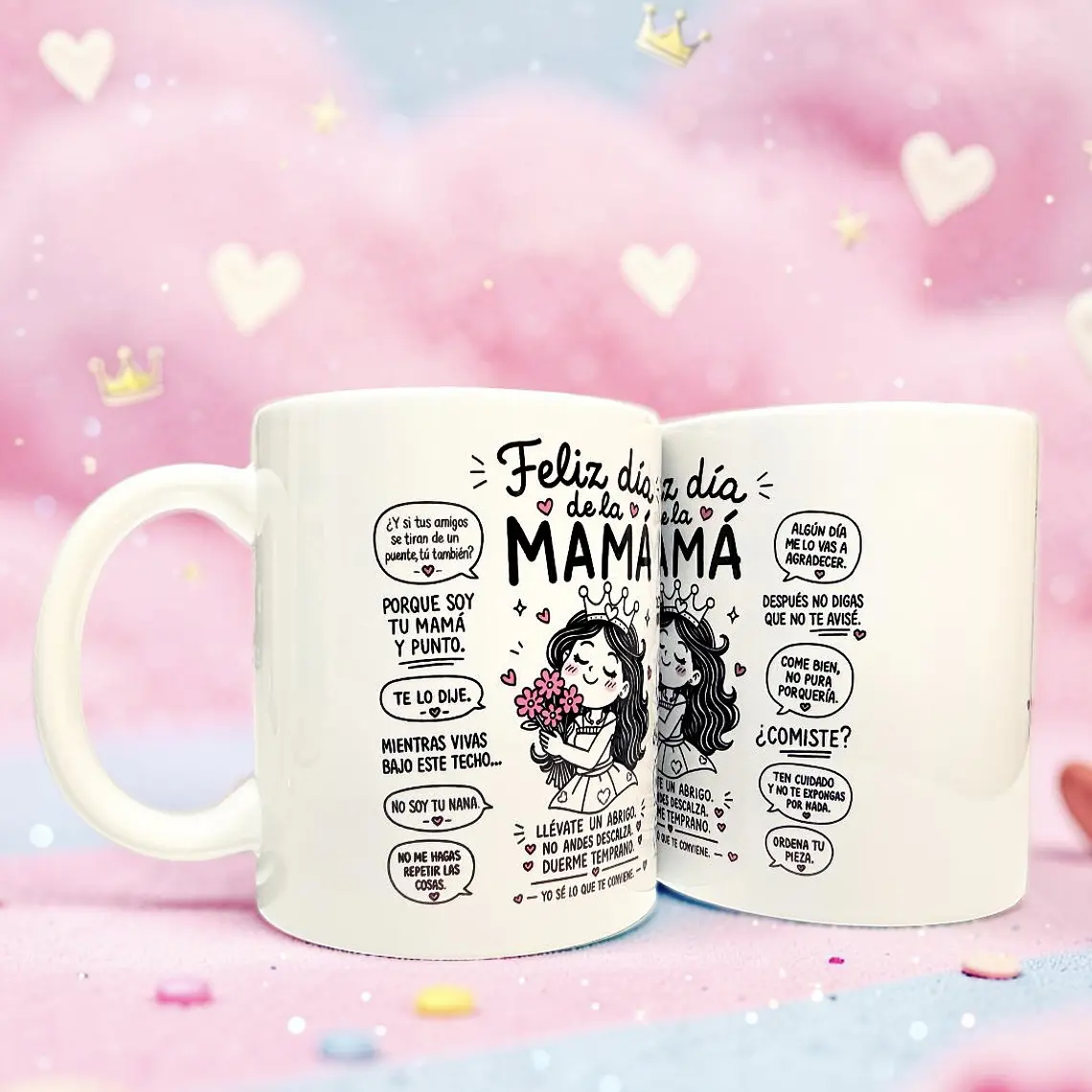 Tazón base blanca - Día de la mamá frases chilenas (mug) 3
