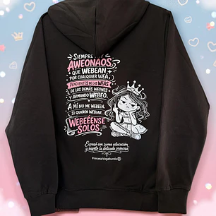 POLERÓN CANGURO NEGRO - MUCHAS WEÁS (HODDIE)