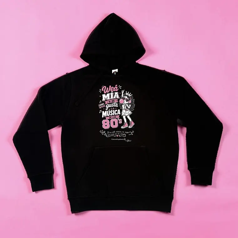 POLERÓN CANGURO NEGRO ESTAMPADO DOBLE - 80 (HODDIE)  1