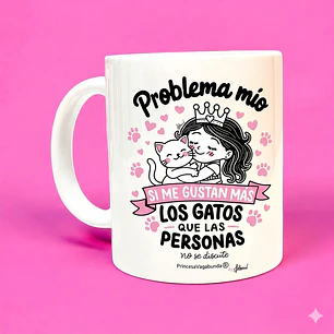 TAZÓN BASE BLANCA - PROBLEMA MÍO GATOS (MUG)