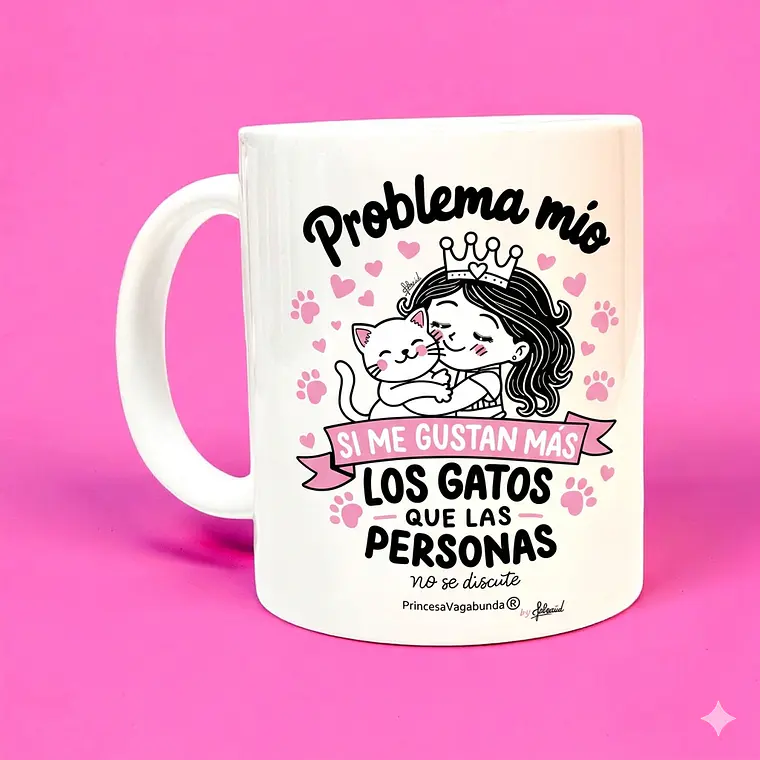 TAZÓN BASE BLANCA - PROBLEMA MÍO GATOS (MUG) 1