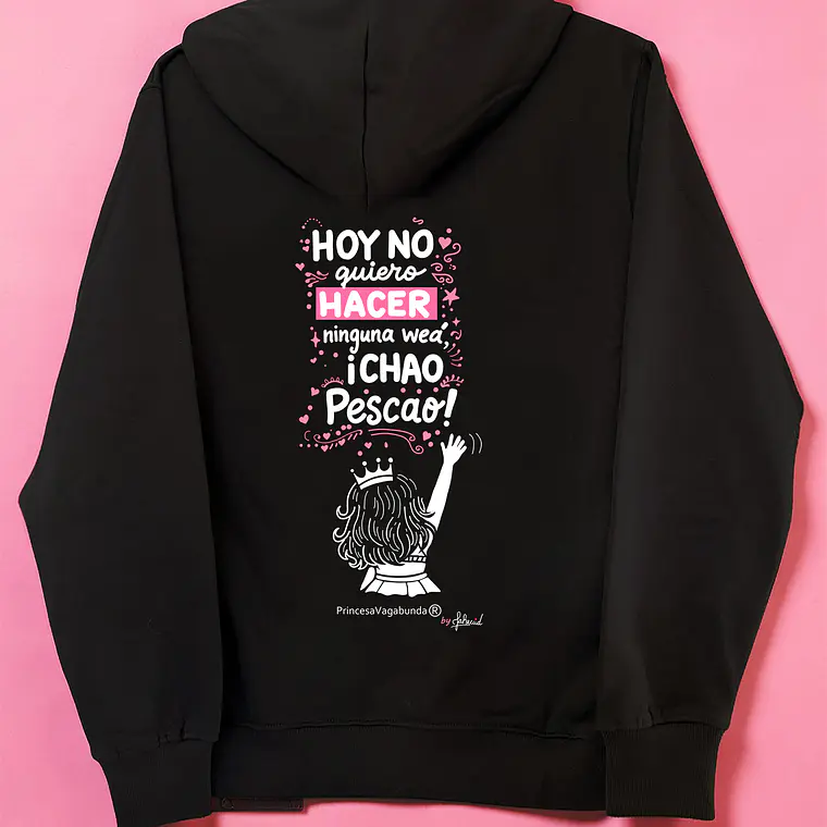 POLERÓN CANGURO NEGRO  CON CIERRE  - CHAO PESCAO 1