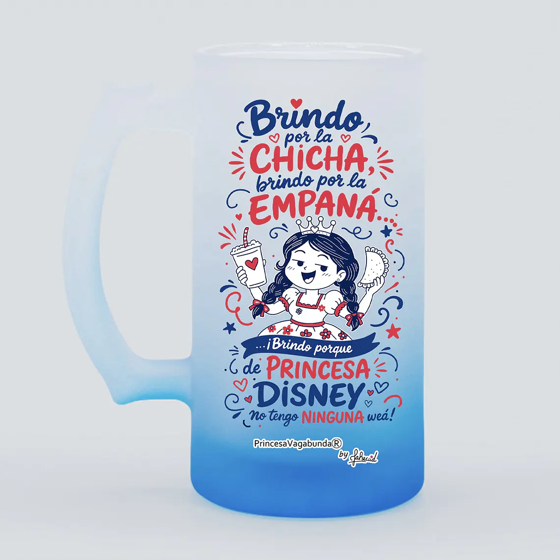 TAZÓN SHOPERO BRINDO PRINCESA DISNEY BASE AZUL 1