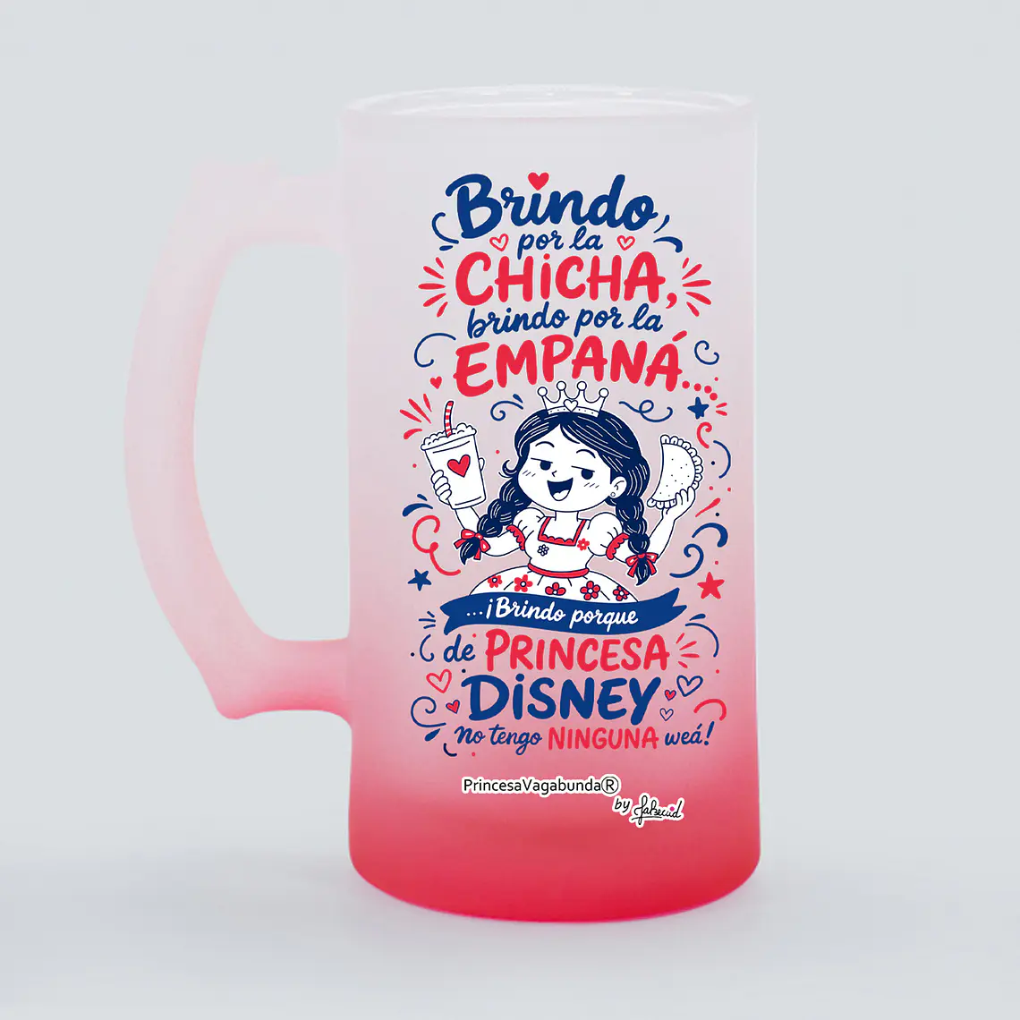 TAZÓN SHOPERO BRINDO PRINCESA DISNEY BASE ROJA 1
