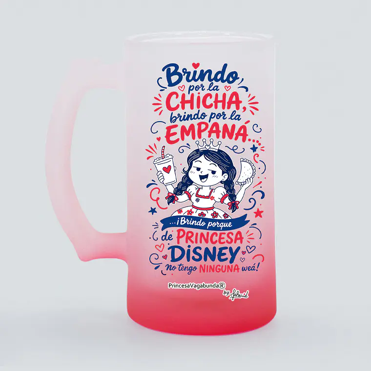 TAZÓN SHOPERO BRINDO PRINCESA DISNEY BASE ROJA 1