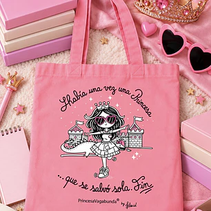 BOLSA DE TELA ROSADA- HABÍA UNA VEZ (TOTE BAG)