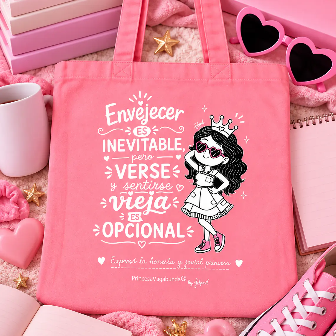 BOLSA DE TELA ROSADA- VIEJA (TOTE BAG) 2