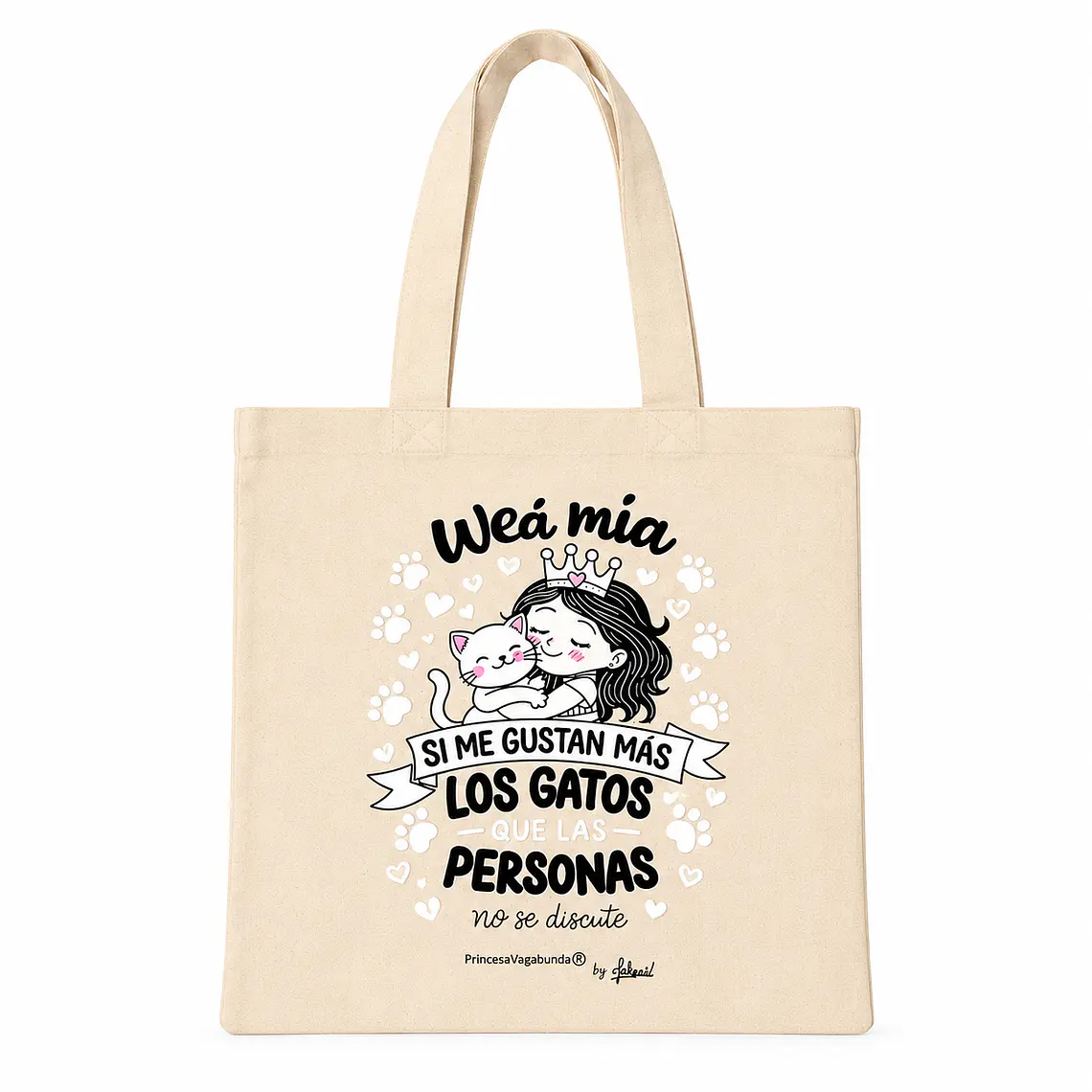 BOLSA DE TELA CRUDO- WEÁ MÍA GATOS (TOTE BAG) 1