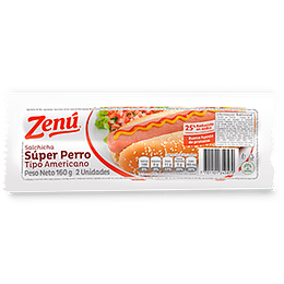 SALCHICHA SUPER PERRO ZENU X 2 UND X 160 GR