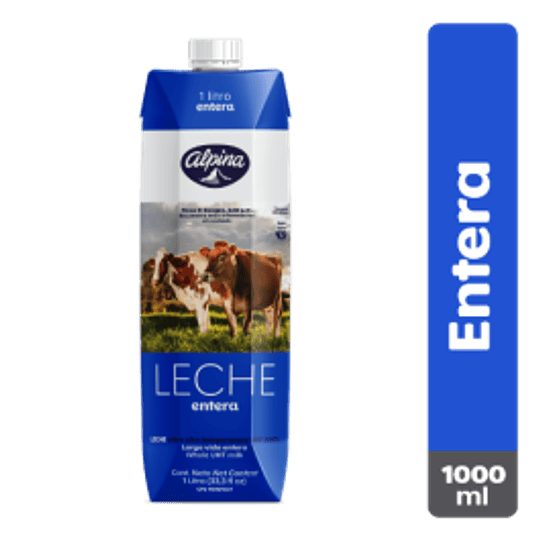 LECHE ENTERA ALPINA CAJA X 1 LT