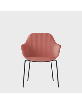 Silla Aramiz Rosa Base 4P Metálicas