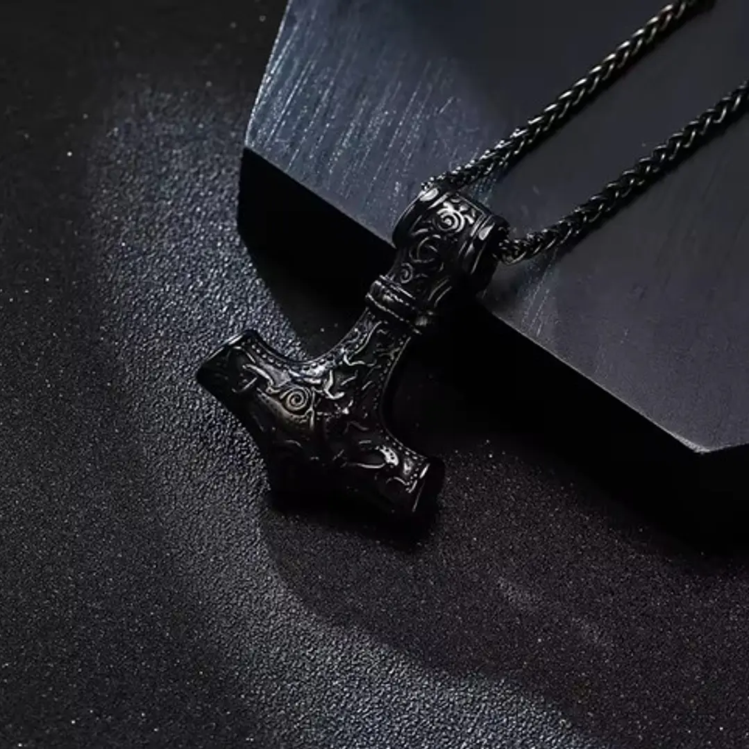 Collar Martillo De Thor Acero Inoxidable Hombre 3