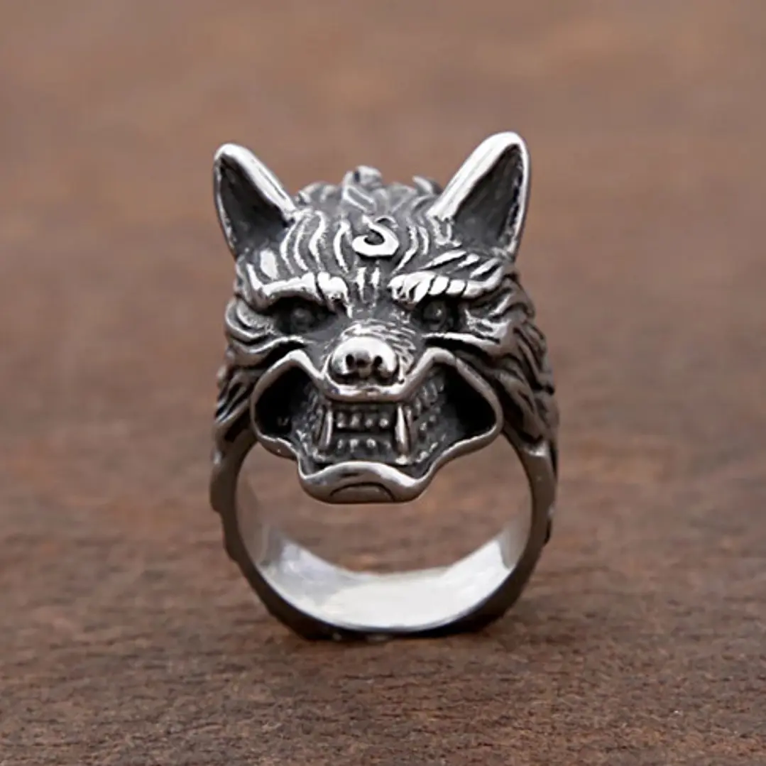 Anillo Vikingo Furious Fenrir, Acero Inoxidable, Hombre 3