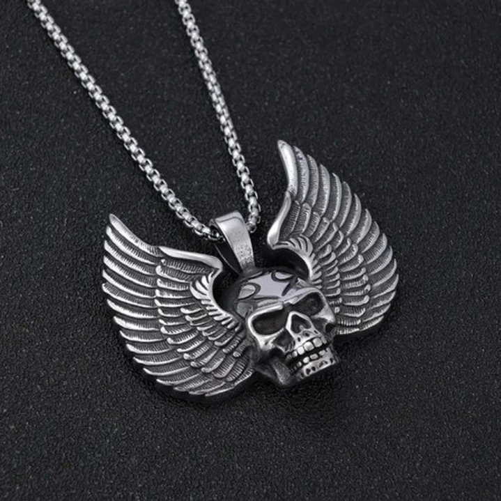 Collar Calavera Rock, Acero Quirúrgico, Moda Hombre 3