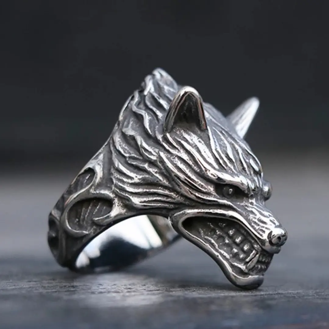 Anillo Vikingo Furious Fenrir, Acero Inoxidable, Hombre 4