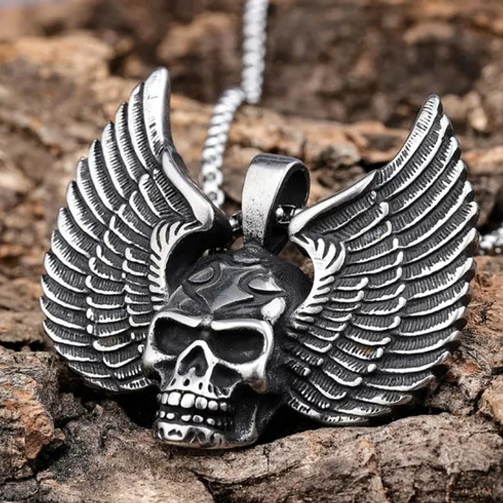 Collar Calavera Rock, Acero Quirúrgico, Moda Hombre 4
