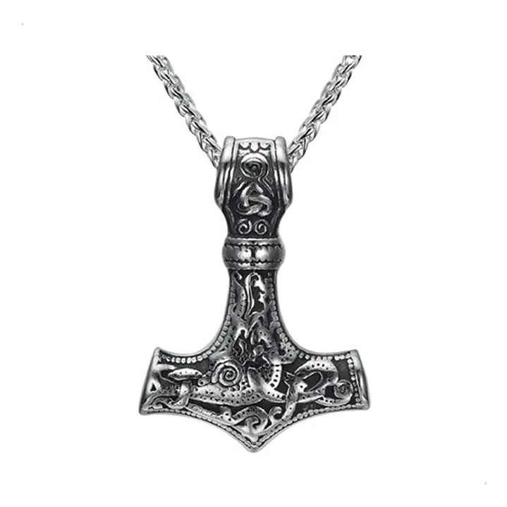 Collar Martillo De Thor Acero Inoxidable Hombre 8
