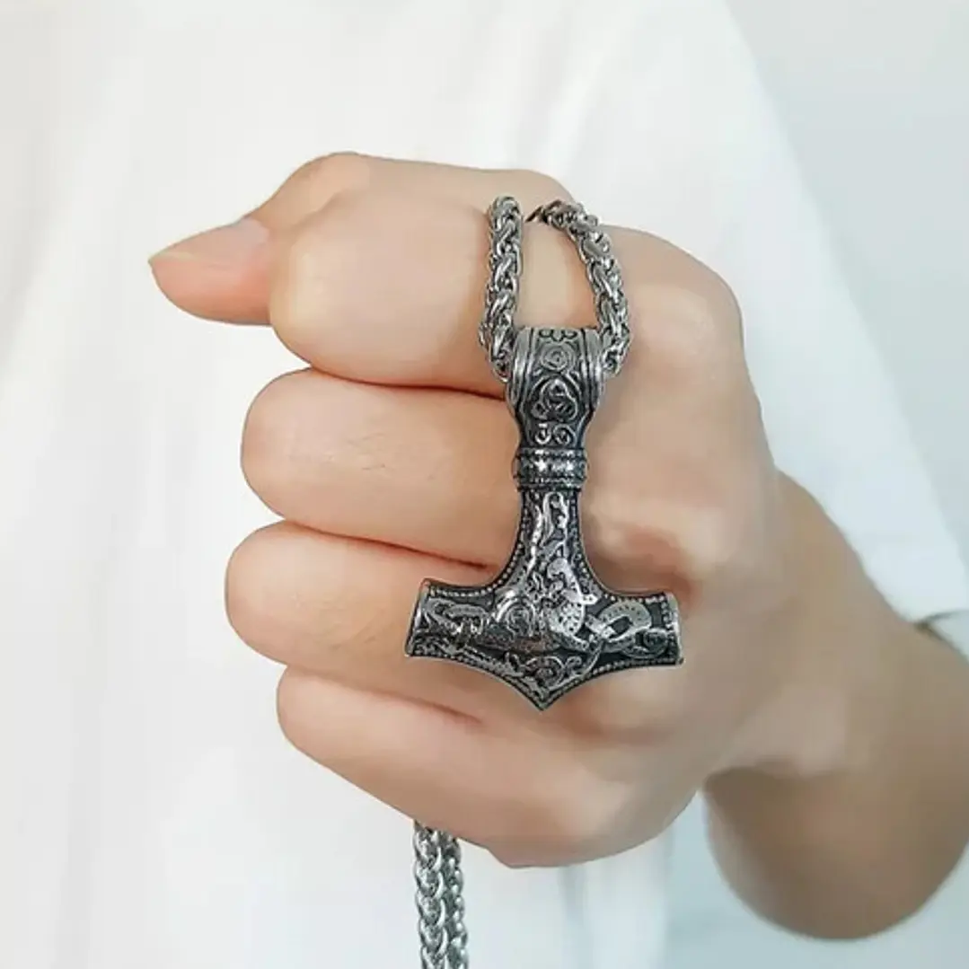 Collar Martillo De Thor Acero Inoxidable Hombre 9
