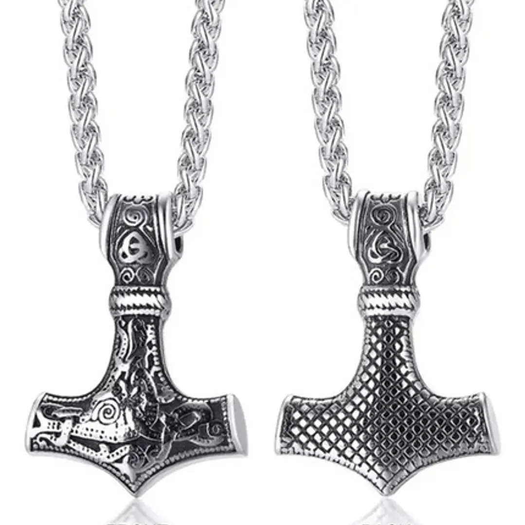 Collar Martillo De Thor Acero Inoxidable Hombre 13
