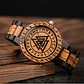 Reloj Vikingo Valknut Hombre, Madera De Bambú - Miniatura 4
