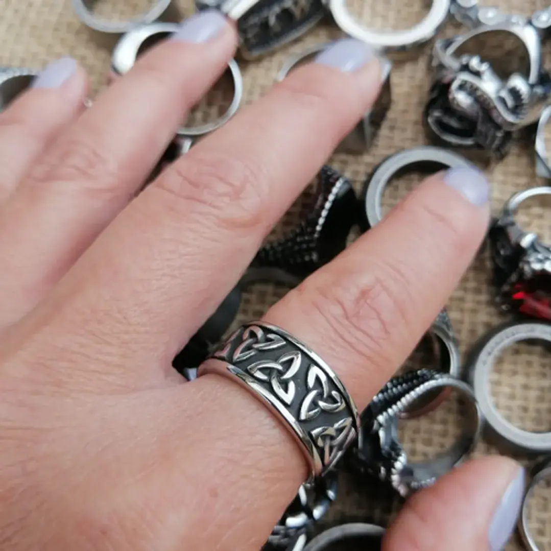 Anillo Nudos Celtas Unisex, Acero Inoxidable 4