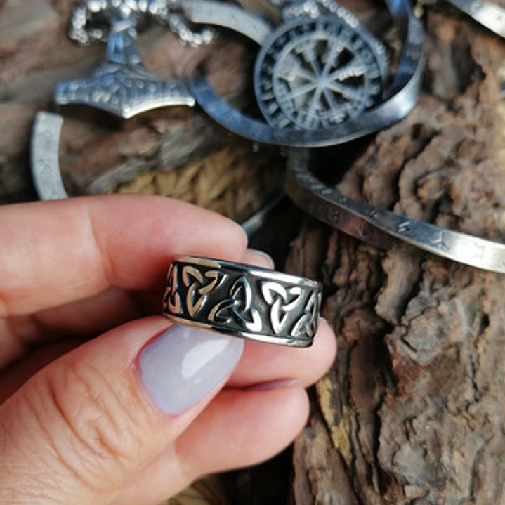 Anillo Nudos Celtas Unisex, Acero Inoxidable 5