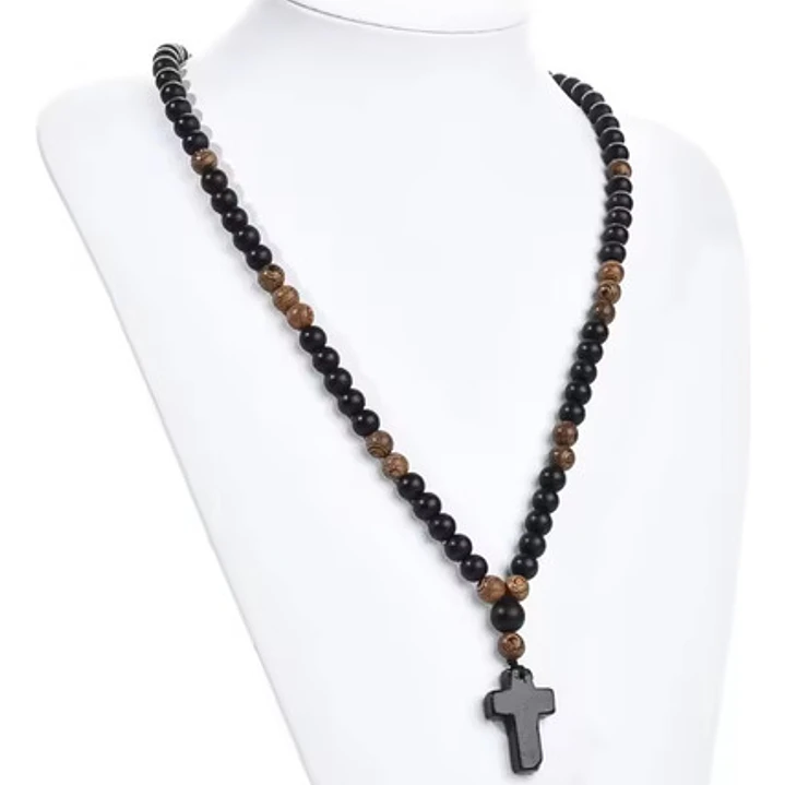 Collar Rosario De Piedras Naturales Ónix, Hombre 2