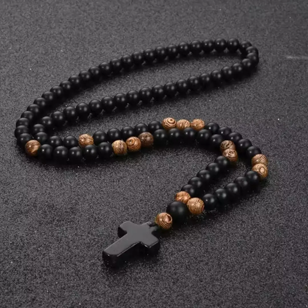 Collar Rosario De Piedras Naturales Ónix, Hombre 3