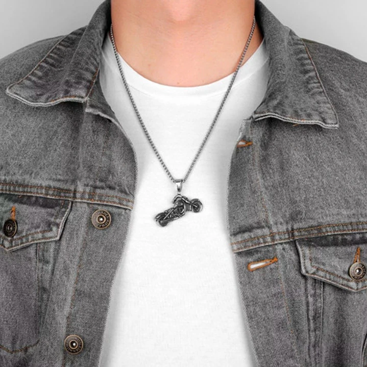 Collar Motorcycle, Acero Inoxidable, Hombre 4