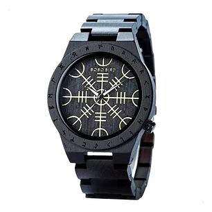 Reloj Vikingo Aegishjalmur Hombre, Madera De Bambú