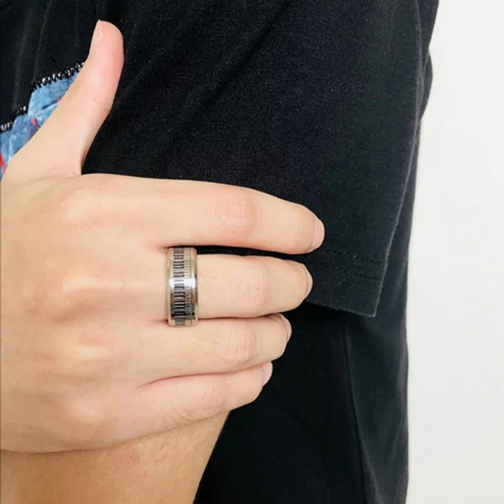 Anillo Piano Spinner Giratorio, Acero Inoxidable, Unisex 2