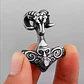 Collar Vikingo Martillo De Thor Con Cabeza Cabra, Acero Inox - Miniatura 2