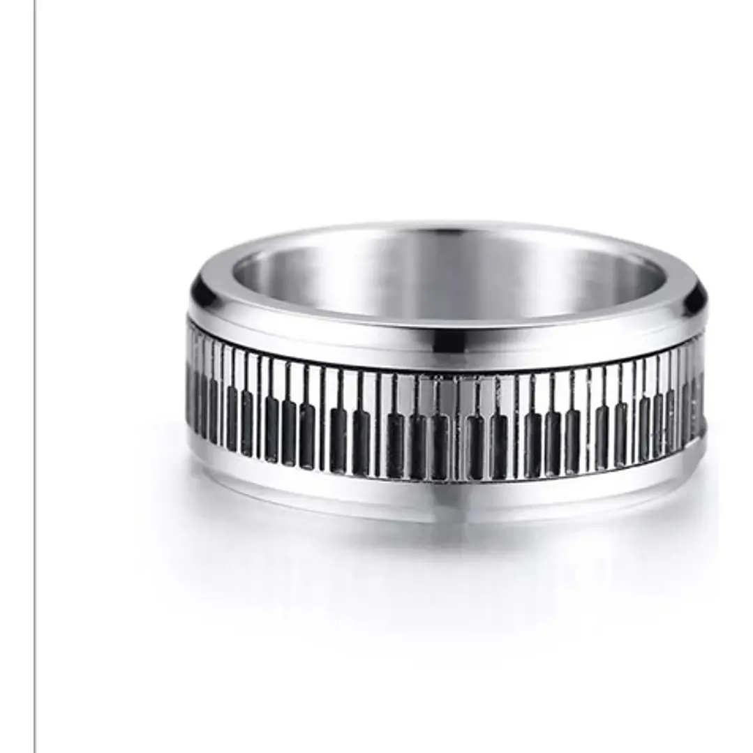 Anillo Piano Spinner Giratorio, Acero Inoxidable, Unisex 3