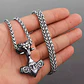 Collar Vikingo Martillo De Thor Con Cabeza Cabra, Acero Inox - Miniatura 3