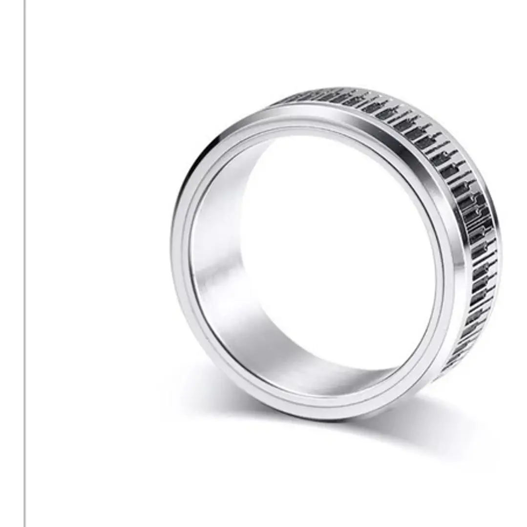 Anillo Piano Spinner Giratorio, Acero Inoxidable, Unisex 4