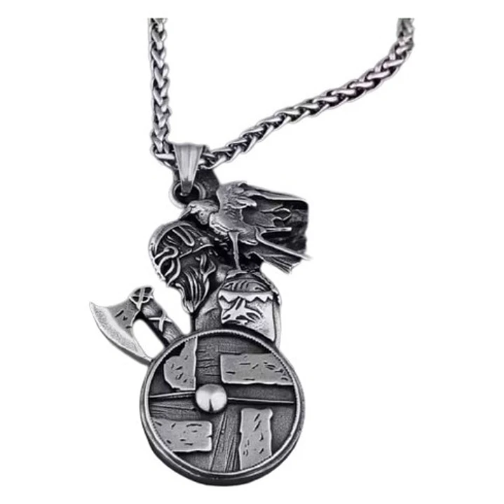 Collar Guerrero Vikingo, Acero Inoxidable, Hombre 1