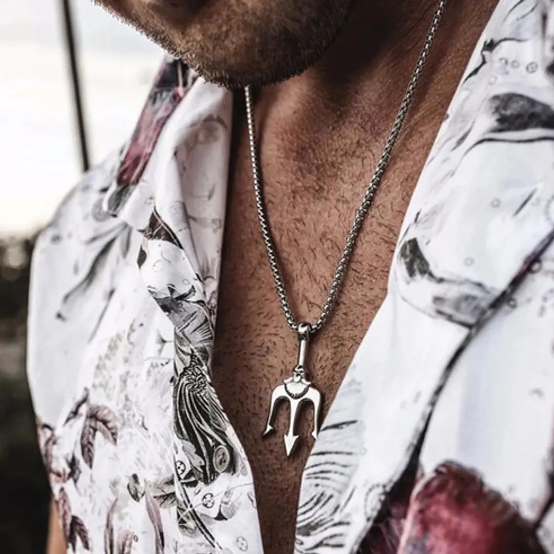Collar Tridente, Acero Inoxidable, Hombre 6
