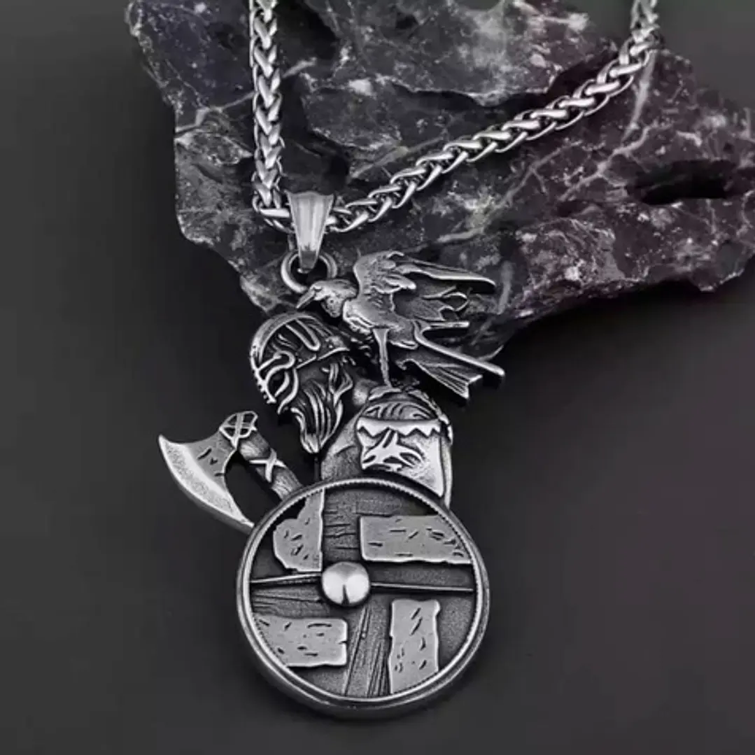 Collar Guerrero Vikingo, Acero Inoxidable, Hombre 5