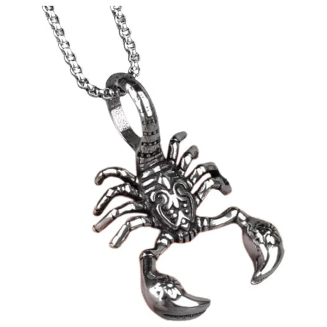 Collar Escorpión, Acero Inoxidable, Hombre 1