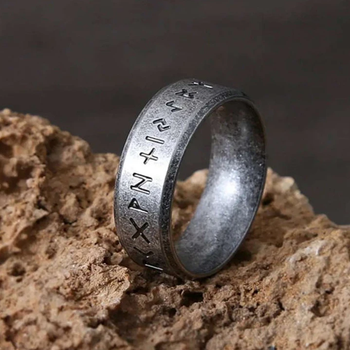 Anillo Vikingo Runas Estilo Vintage, Acero Inoxidable Unisex 5