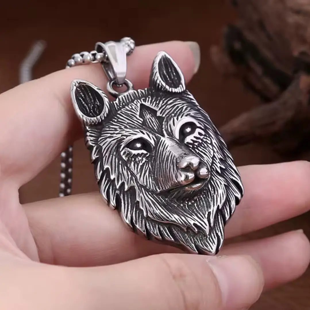 Collar Vikingo Lobo (fenrir), Acero Inoxidable, Hombre 2