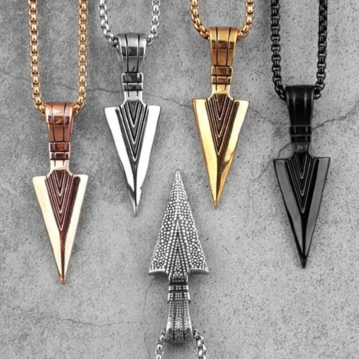 Collar Punta De Lanza, Acero Inoxidable Hombre 9