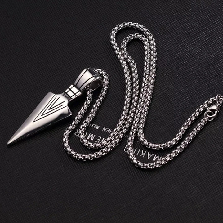 Collar Punta De Lanza, Acero Inoxidable Hombre 4