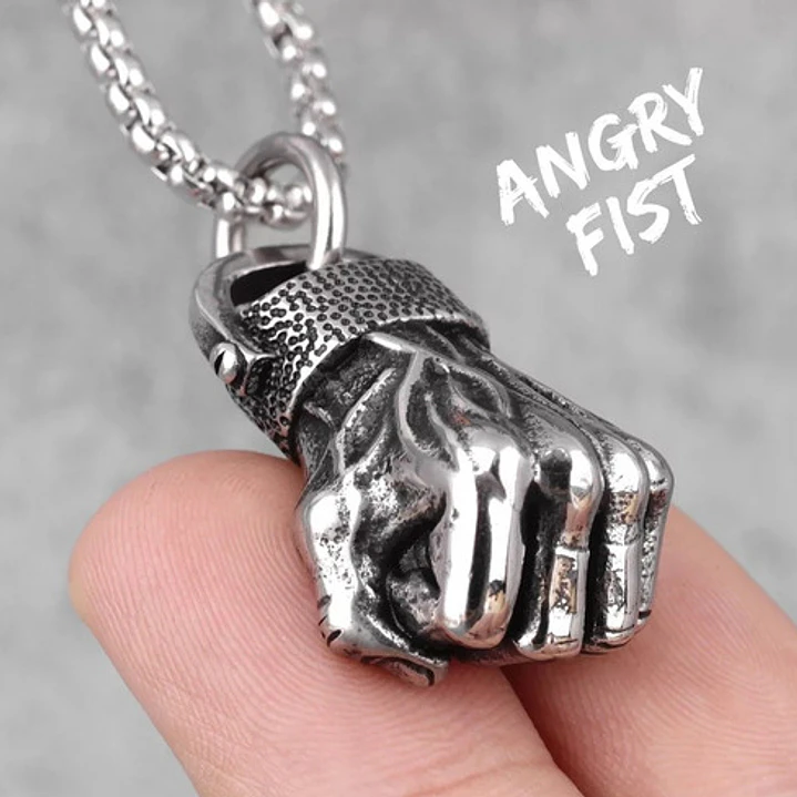 Collar Angry Fist, Acero Inoxidable, Hombre 2