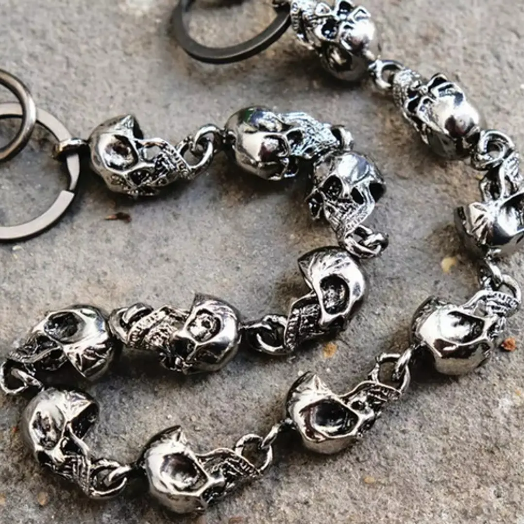 Cadena De Pantalón Cráneos, Acero Inoxidable, Hombre 6