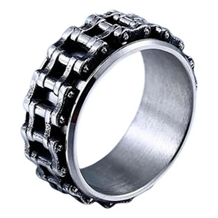 Anillo Antiestrés Con Spinner Giratorio, Acero Inoxidable 1