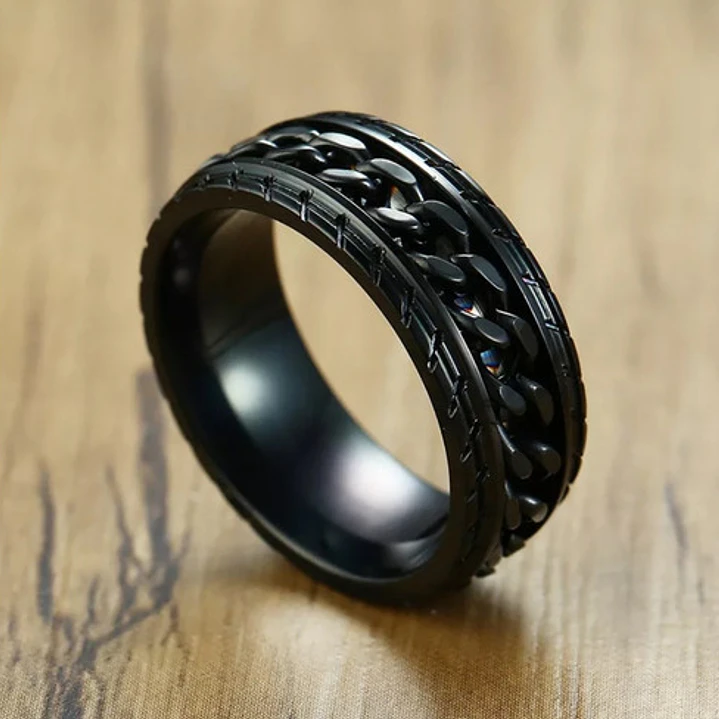 Anillo Black Chain, Acero Inoxidable, Unisex 2