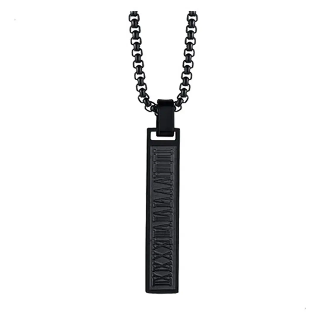 Collar Romano Minimalista, Acero Inoxidable, Hombre 1
