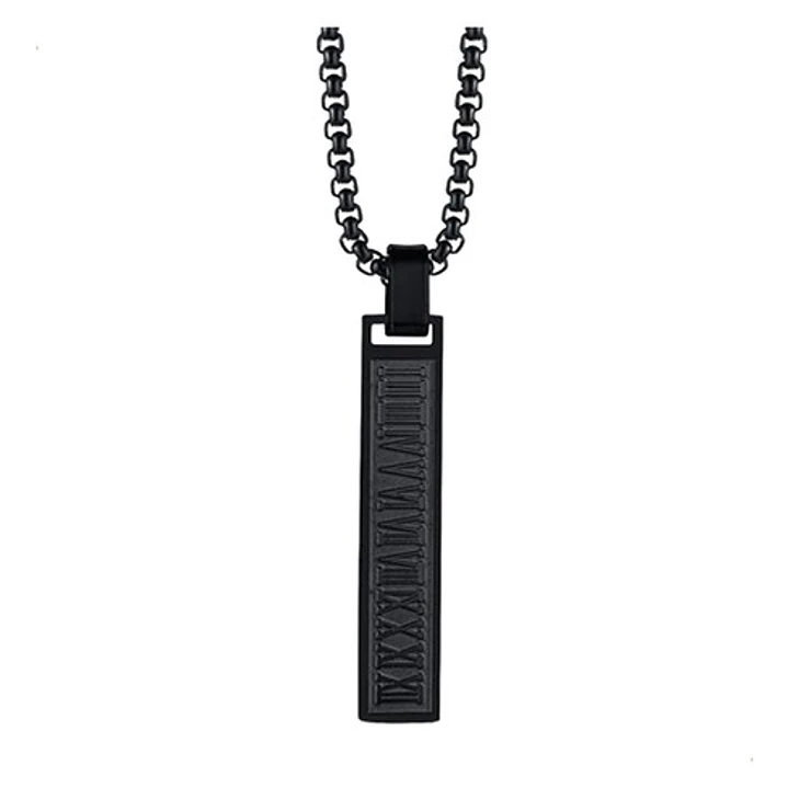 Collar Romano Minimalista, Acero Inoxidable, Hombre 1