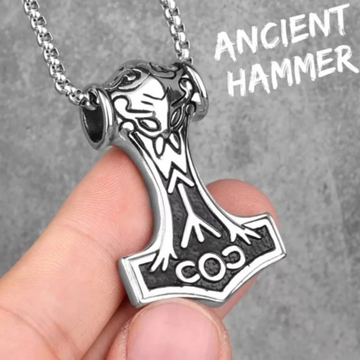 Collar Vikingo Mjölnir, Acero Inoxidable, Hombre 3